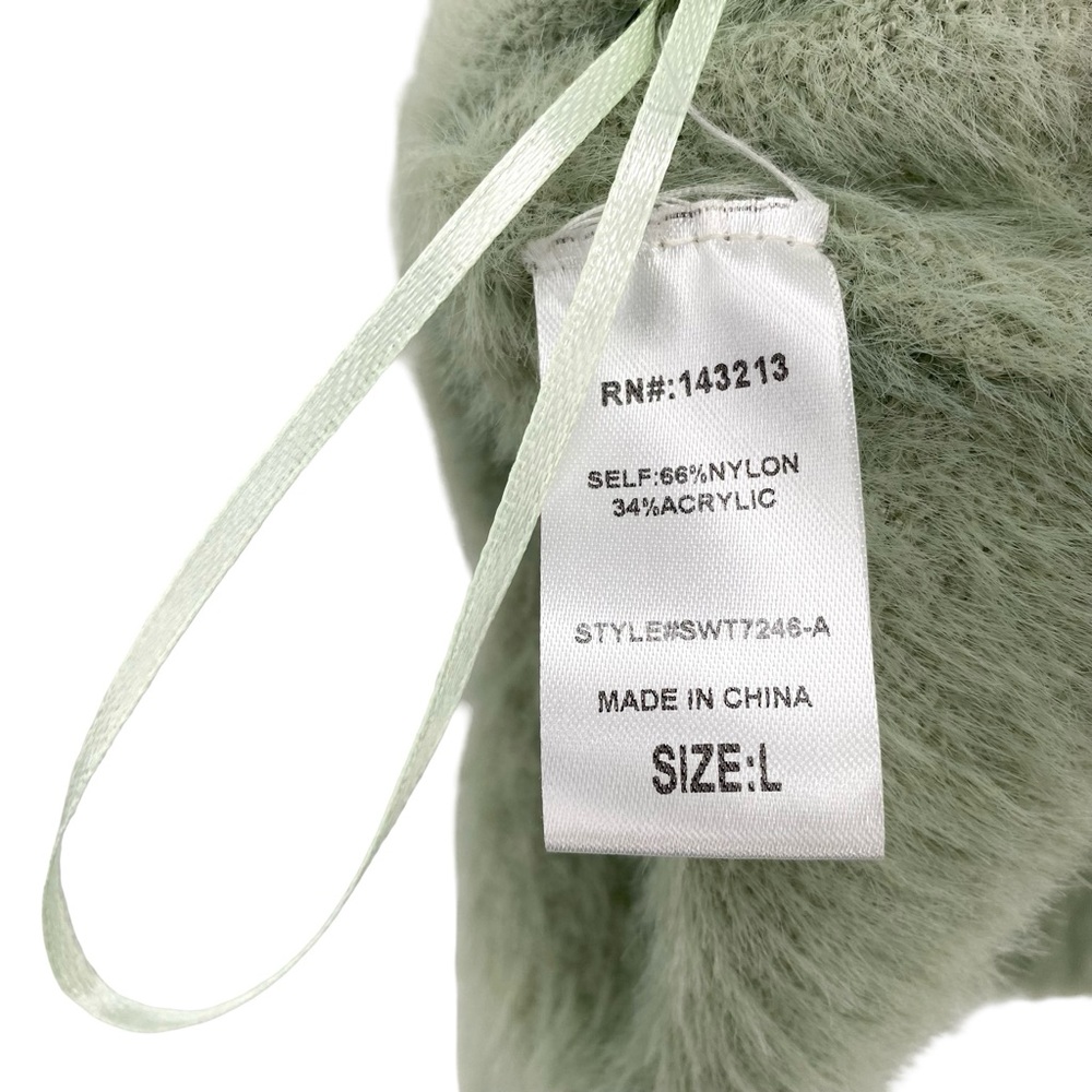 Miss Love In A Wonderland Fuzzy Soft Sweater Vest in Sage New Size Large - Picture 6 of 6